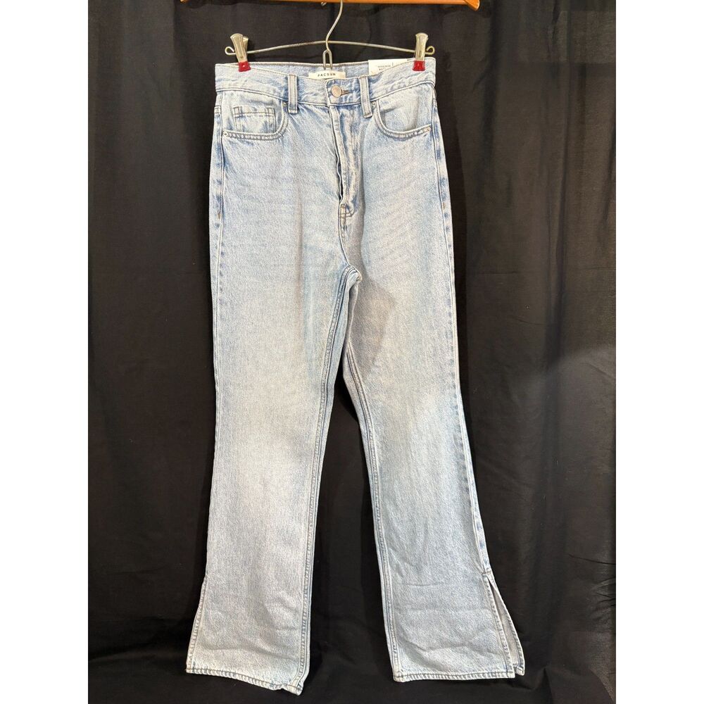 PacSun High Rise Bootcut Jeans Size 26 Light Wash Button Fly Side Slit NWT